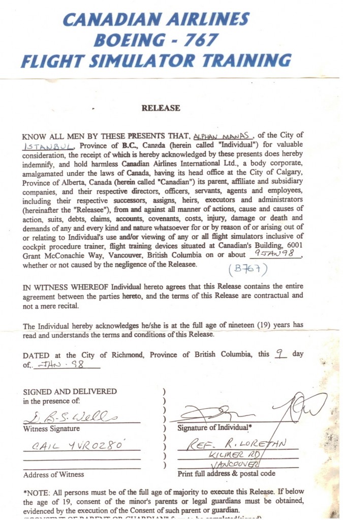 Canadian Airlines Flight Simulator Training